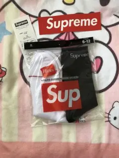 Supreme Hanes 白黒ソックス 2足「4枚」セット　シュプリーム　新品