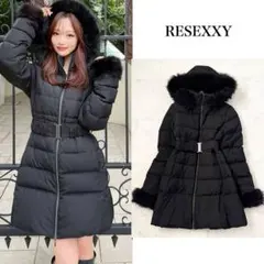 人気❤️RESEXXY リゼクシー　フード付きダウンコート　ファー　ベルト　黒