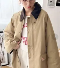 Classical Elf（クラシカルエルフ）配色衿ボリューム中綿ブルゾン