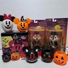ディズニー　ハロウィン　チップとデール　フィギュア　缶かん