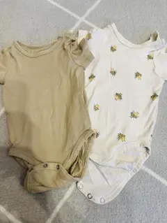 H&M オーガニックコットンロンパース 2点セット