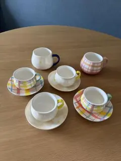 美品　アフタヌーンティー　カップ＆ソーサーセット4客　大きめマグカップ2個