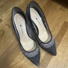 DIANA レースデザイン　グレー ハイヒール 21cm