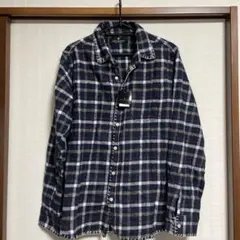 ★新品未使用★ナノユニバース　チェックシャツ　紺色