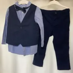 ネイビー フォーマルスーツ ベストとパンツセット