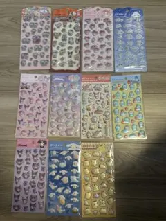 【正規品】ダイソー サンリオ ぷくっとシール 11枚セットのサムネイル