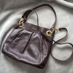 コーチ coach 3way ショルダーバック ブラウン 金具 f17605