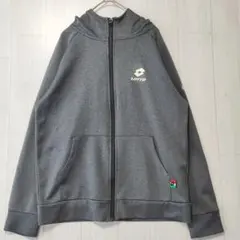 LOTTO ジップパーカー M グレー ロゴ フーディ スポーツのサムネイル