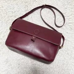 【良品】カルティエ　ショルダーバッグ　ボルドー　ゴールド金具　マストライン