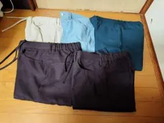 GU センタープレスストレートパンツ 5色セット