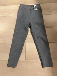 グレー スリムフィットパンツ フリースカフス