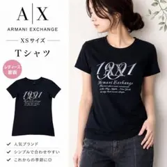A|X アルマーニエクスチェンジ Tシャツ XS ブラック 黒 ロゴプリントのサムネイル