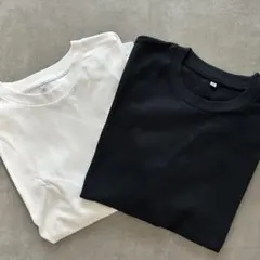 【美品】クルーネックTシャツ 半袖 ホワイト ネイビー Mサイズ 2枚セットのサムネイル