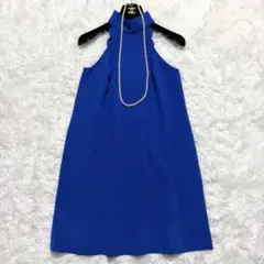 新品同様✨TED BAKER テッドベイカー ドレス ワンピース ハイネック 青のサムネイル