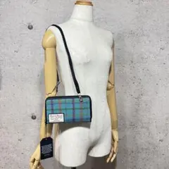 新品　難あり　ショルダーウォレット　スマホウォレット　ターコイズ　チェック