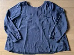 美品LIMITED EDITION ネイビー7分袖シャツ 丸ボタン付