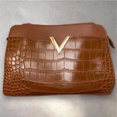 ショルダー　バッグ　ブラウン　クロコダイル風 レディース