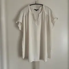 BANANA REPUBLIC フレンチスリーブブラウス ホワイト Lのサムネイル