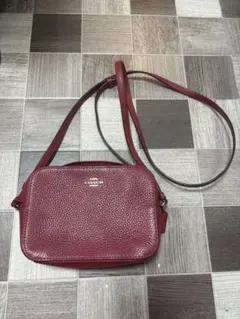 COACH バーガンディ レザー カメラバック　ショルダーバッグ