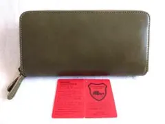 新品 栃木レザー 日本製 ダブルファスナー長財布 グリーン