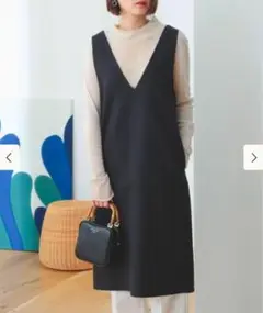B:MING by BEAMS Vネック ジャンパースカート サロペットスカート