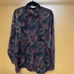 muko様専用 値下/BONTON 花柄 長袖シャツ 黒・紫・茶色\Lサイズのサムネイル