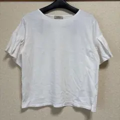 メデューム　ホワイト フリル袖 Tシャツ Mのサムネイル