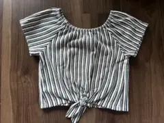 美品ZARA 6歳 116cm ストライプ ヘソ出しトップス
