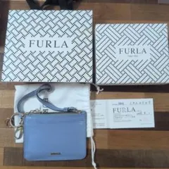 FURLA ライトブルー コインケース　パスケース