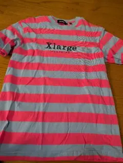 Xlarge ピンクと水色 ストライプ Tシャツ