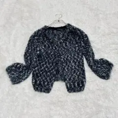 美品✨ ヴァンドゥオクトーブル ニット カーディガン グレー ラメ ウール混