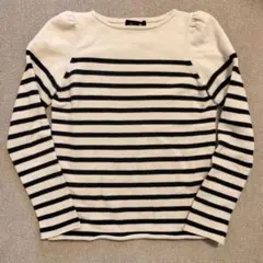 2025年最新】DRAWER カシミヤ ボーダー パフスリーブ ニットの