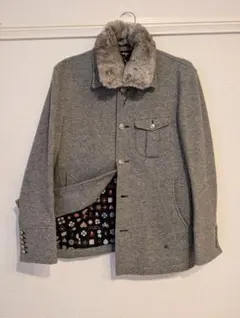 ★希少★バーバリーブラックレーベル　内側モノグラム柄グレージャケットコートM