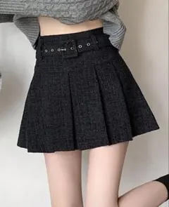 プリーツ Aライン ミニスカート