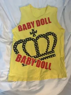 y2k BABYDOLL ノースリーブ タンクトップ イエローのサムネイル
