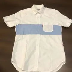 Dickies ボタンダウンシャツ Lサイズ ホワイト/ブルー