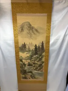 三尺中堂 中国近代 山水画 青緑山水図 掛け軸 張大千 - メルカリ