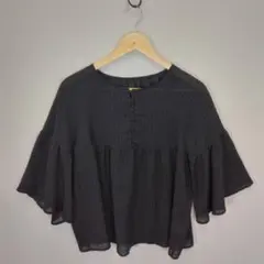 ナウクローゼット NAUWCLOSET ブラウス Sサイズ ブラック