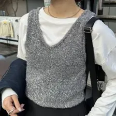 【最終値下】DISCOAT ラメフェザーヤーンキャミ