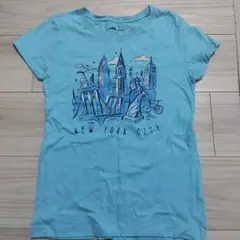 Tシャツ 水色 ニューヨーク 140cm相当
