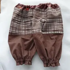 ハンドメイド　茶系　縞模様　小花　ドット柄のアームカバー