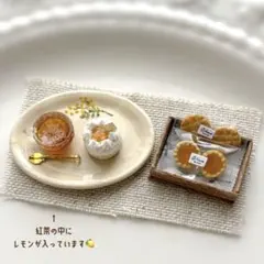 ミニチュアスイーツ アプリコットケーキのスイーツセット