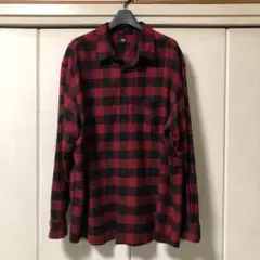 UNIQLO 3XL 赤黒チェック ネルシャツ