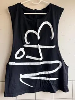 ストリート クロップドタンクトップ ブラック お腹見せ 韓国系