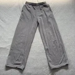 GU ウォッシュドスウェットワイドパンツ