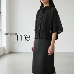 Y722ね@ me ISSEY MIYAKE シースルー プリーツ ブラウス M