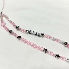 Dior ビーズストラップ ピンク
