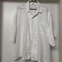 無印　リネン ホワイト 半袖シャツ Mサイズ