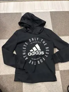最終お値下げ　美品　adidas ブラック パーカー　薄手　ロンT