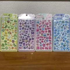 ぷくぷくシール 3D立体　手帳シール　4枚セット　硬いタイプ　可愛い